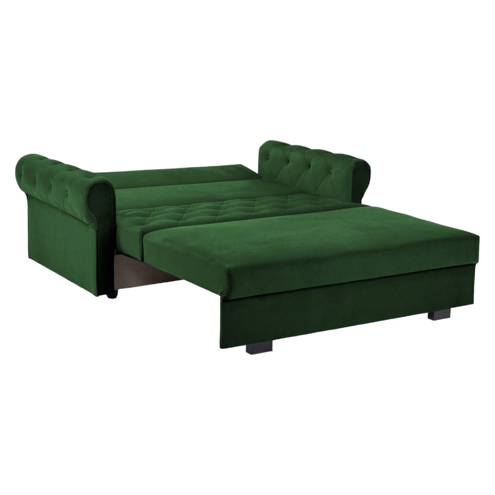 Product photograph of Rosalind Plush Green 2 Seater Sofabed from Choice Furniture Superstore.