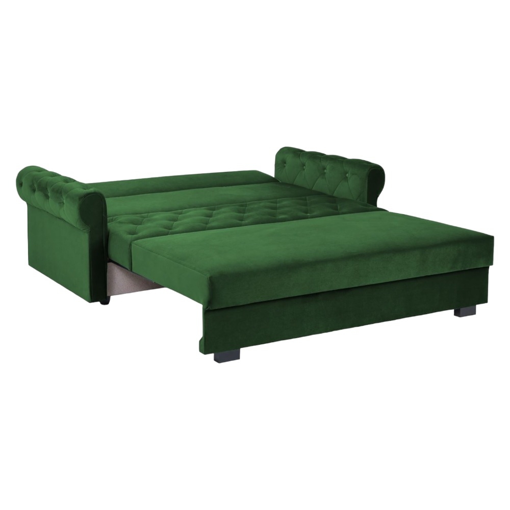 Product photograph of Rosalind Plush Green 3 Seater Sofabed from Choice Furniture Superstore.