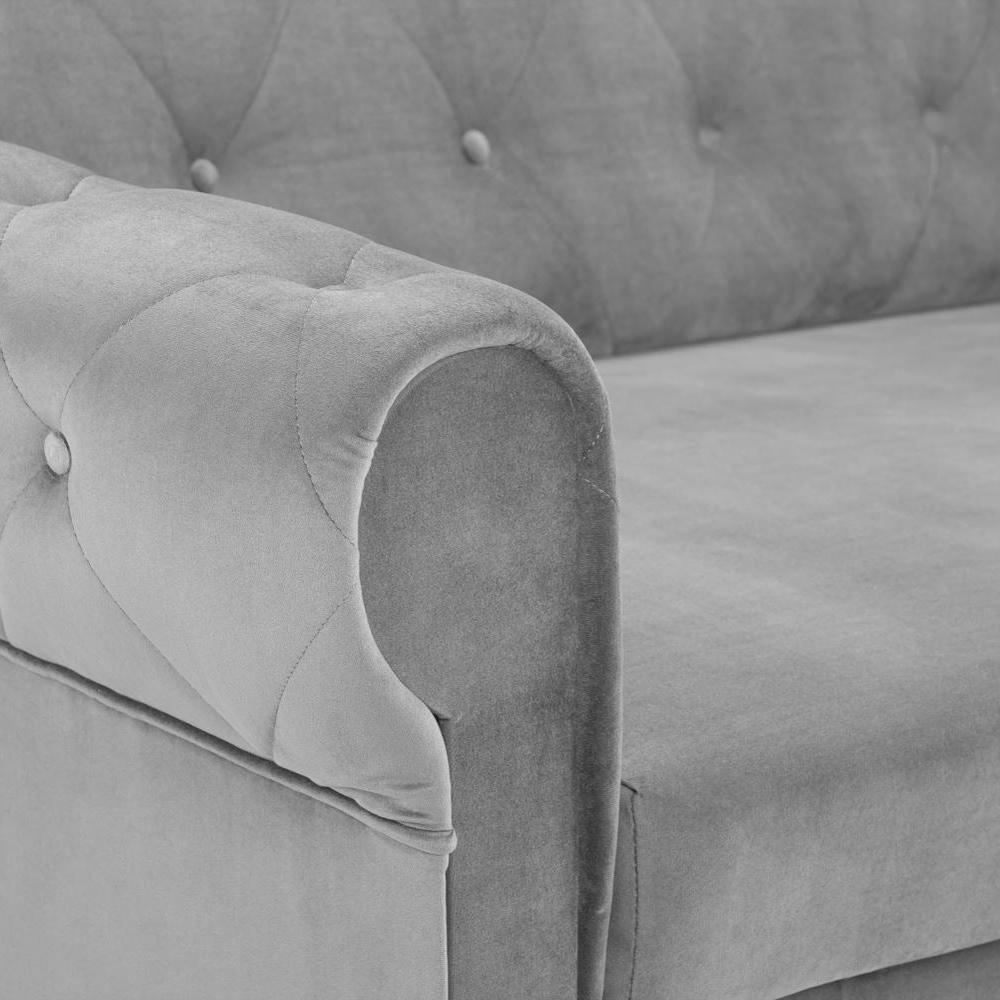 Product photograph of Rosalind Plush Grey Tufted 2 Seater Sofabed from Choice Furniture Superstore.