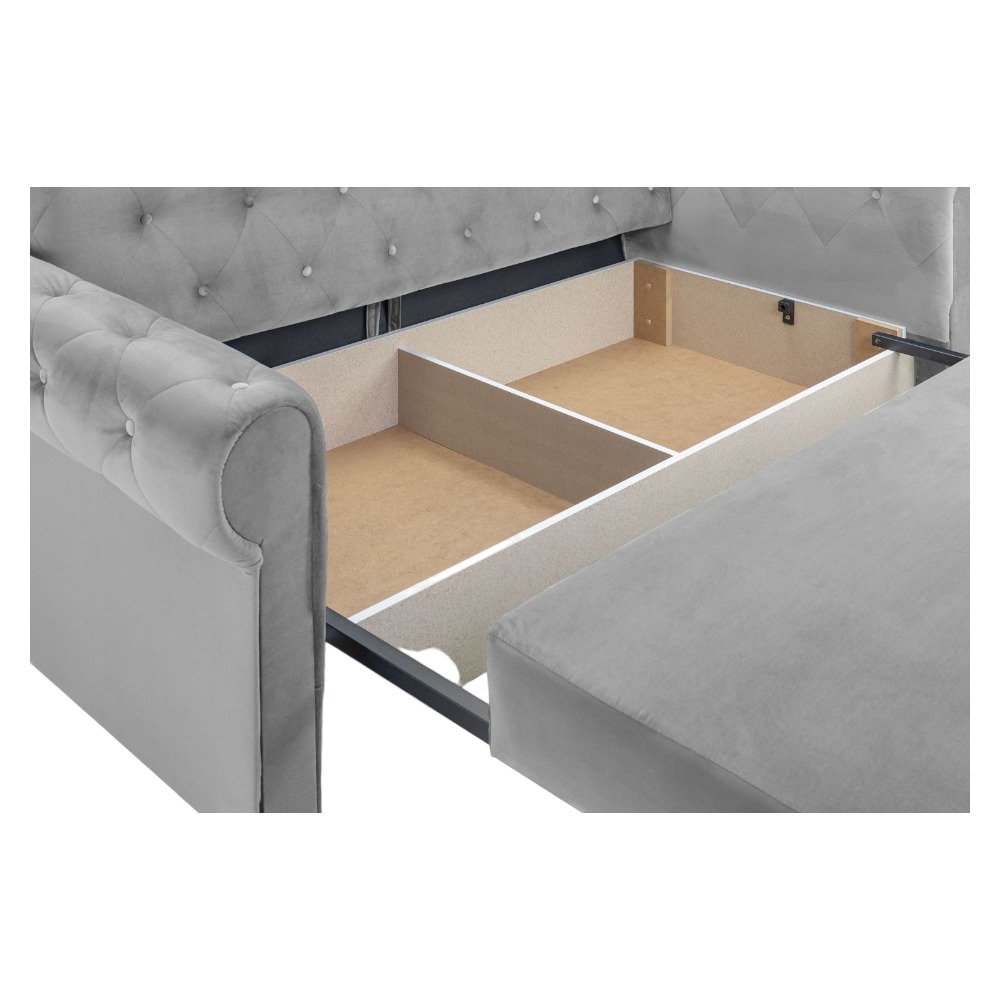 Product photograph of Rosalind Plush Grey 3 Seater Sofabed from Choice Furniture Superstore.