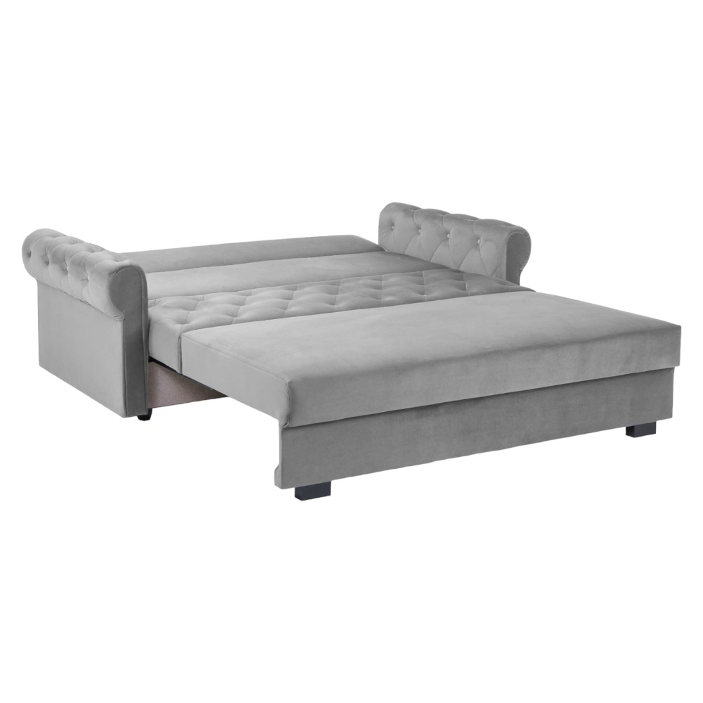 Product photograph of Rosalind Plush Grey 3 Seater Sofabed from Choice Furniture Superstore.