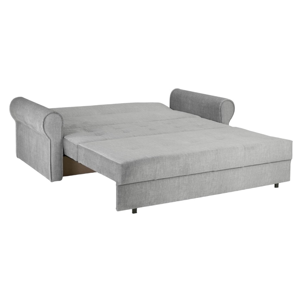 Product photograph of Sorrel Grey Tufted 3 Seater Sofabed from Choice Furniture Superstore.