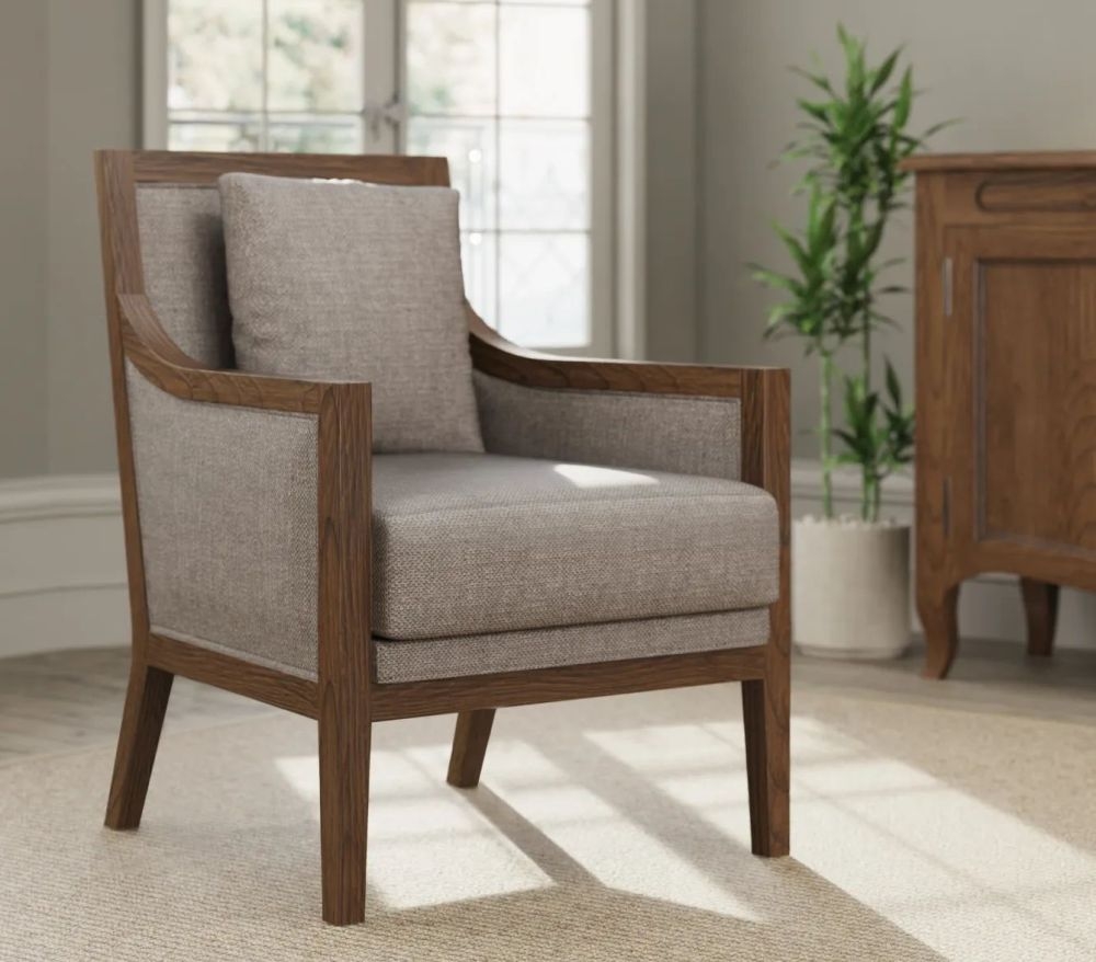 Product photograph of Trussville French Contemporary Walnut Armchair from Choice Furniture Superstore.