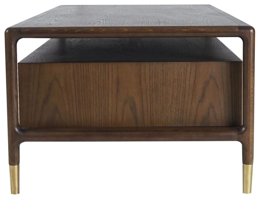 Product photograph of Lisa Walnut 2 Drawer Coffee Table from Choice Furniture Superstore.