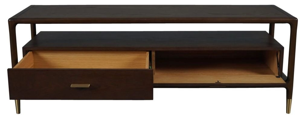 Product photograph of Lisa Walnut 2 Drawer Tv Unit from Choice Furniture Superstore.