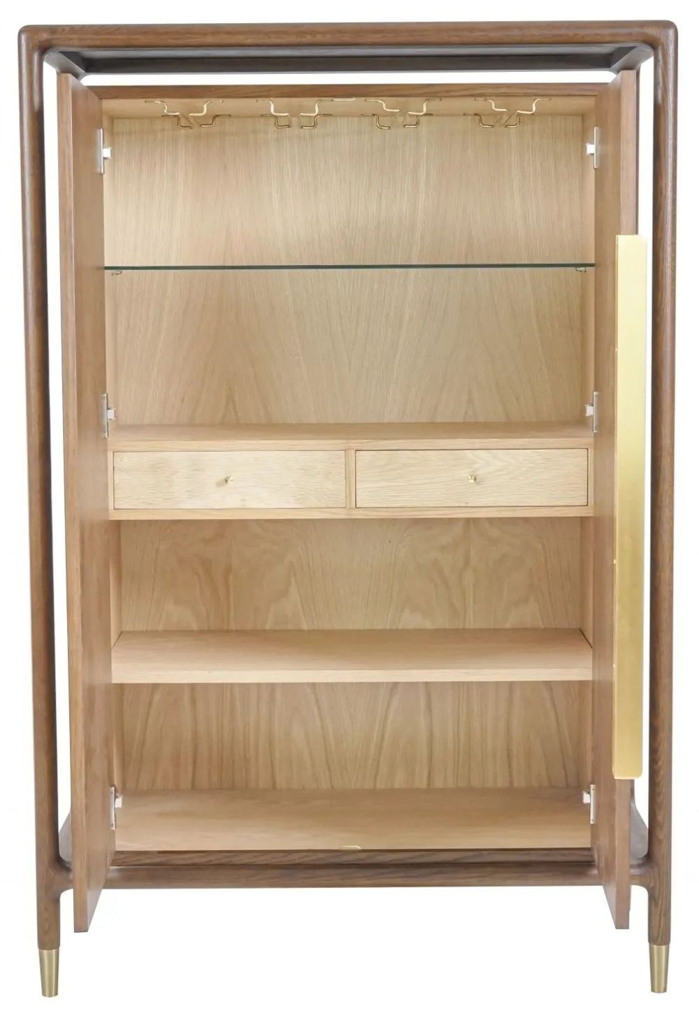 Product photograph of Fergus Walnut 2 Door 2 Drawer Hall Cabinet from Choice Furniture Superstore.