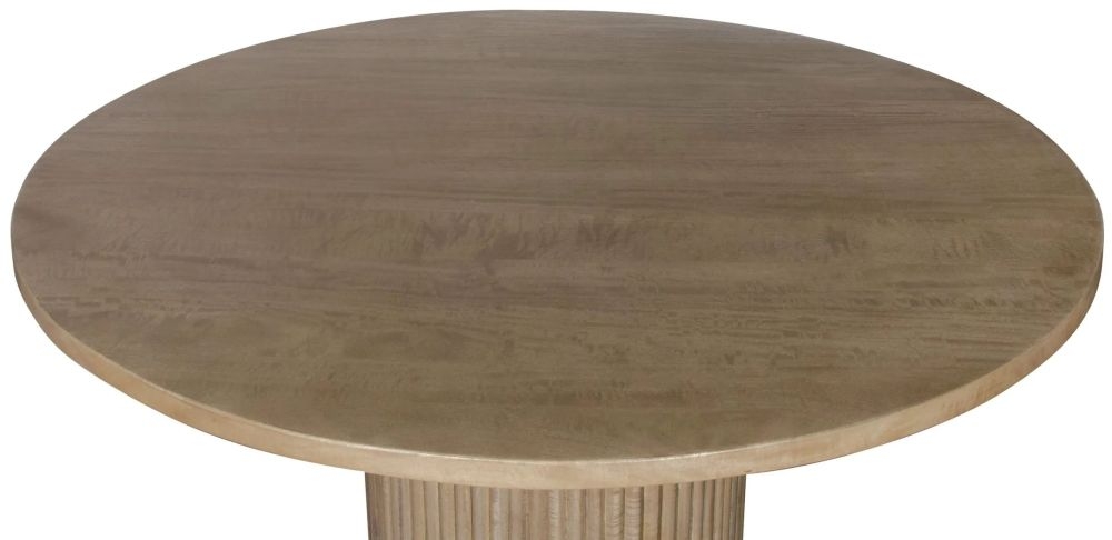 Product photograph of Nora Mc Classic Fluted Wood 120cm Round Dining Table - 4 Seater from Choice Furniture Superstore.