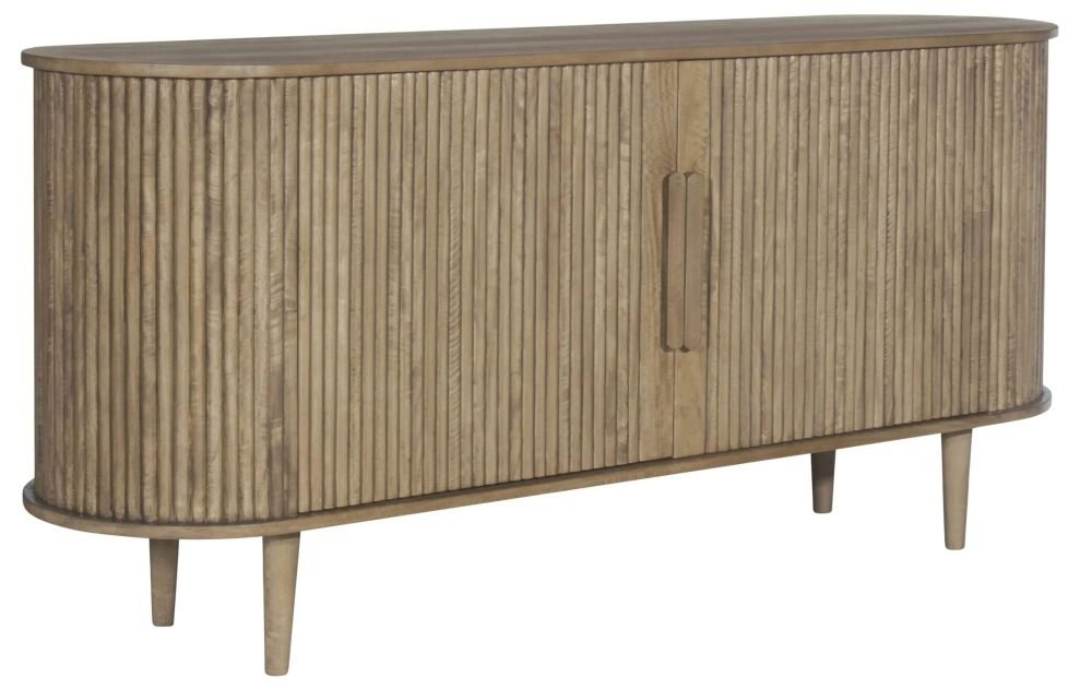 Product photograph of Nulato Mc Classic Fluted Wood 2 Door Curved Sideboard from Choice Furniture Superstore.
