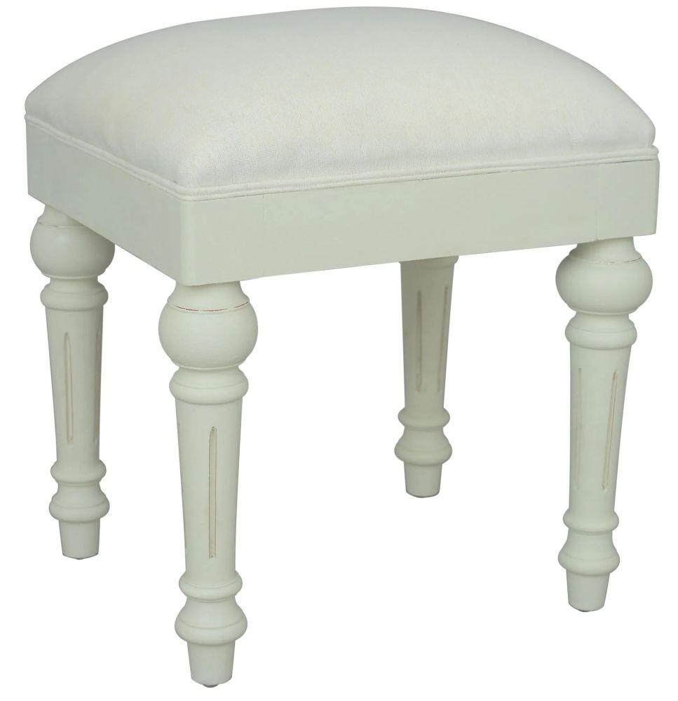 Product photograph of Rosburg French Lime White Dressing Stool from Choice Furniture Superstore.