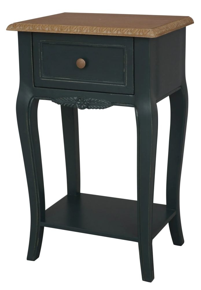 Product photograph of Sienna Emerald Green 1 Drawer Side Table from Choice Furniture Superstore.