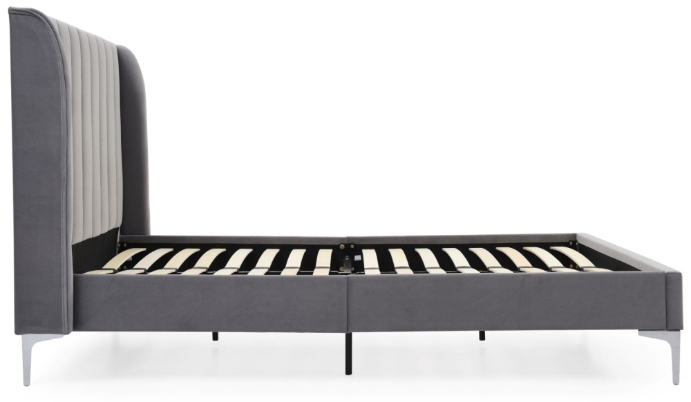Product photograph of Avery Grey Velvet Upholstery Bed from Choice Furniture Superstore.
