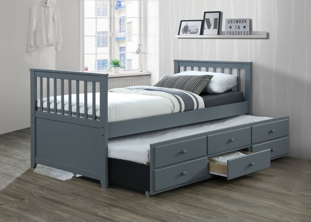Product photograph of Kyoto Captain Painted Grey Cabin Bed from Choice Furniture Superstore.