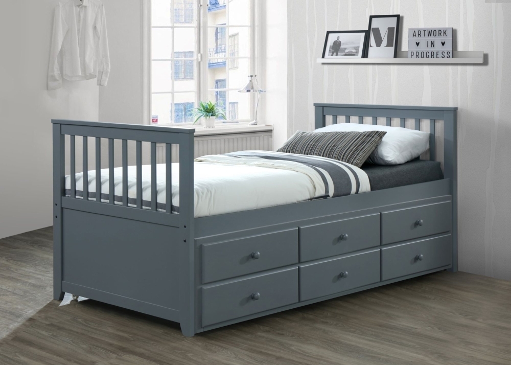 Product photograph of Captain Painted Grey Cabin Bed from Choice Furniture Superstore.