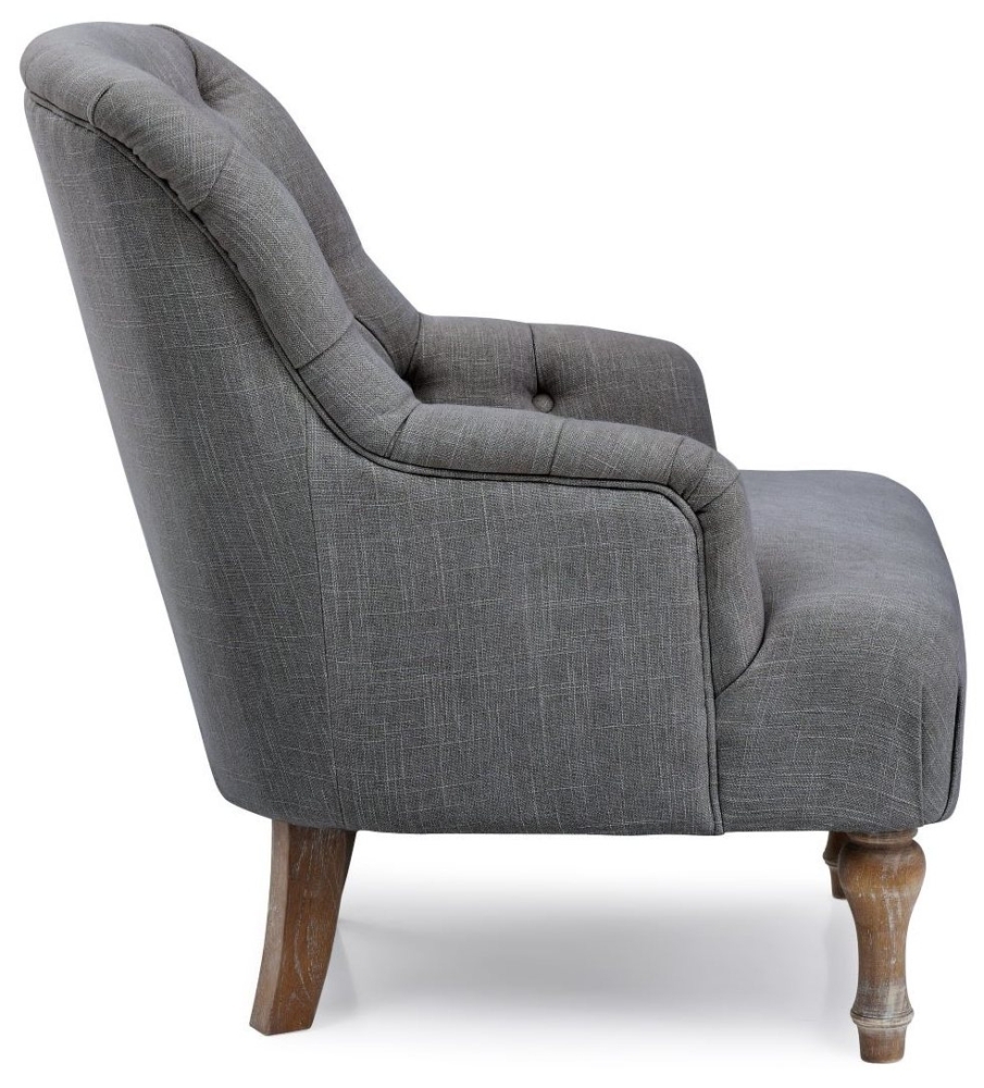 Product photograph of Bianca Antheia Charcoal Linen Fabric Armchair from Choice Furniture Superstore.