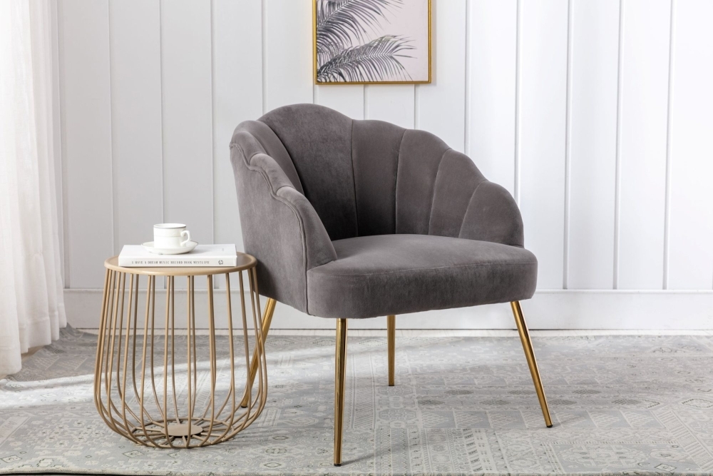 Product photograph of Vienna Eris Steel Velvet Fabric Accent Chair from Choice Furniture Superstore.