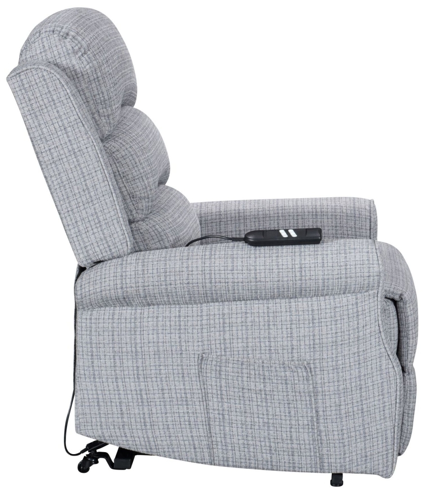 Product photograph of Baxter Hebe Grey Textured Chenille Electric Recliner Chair from Choice Furniture Superstore.