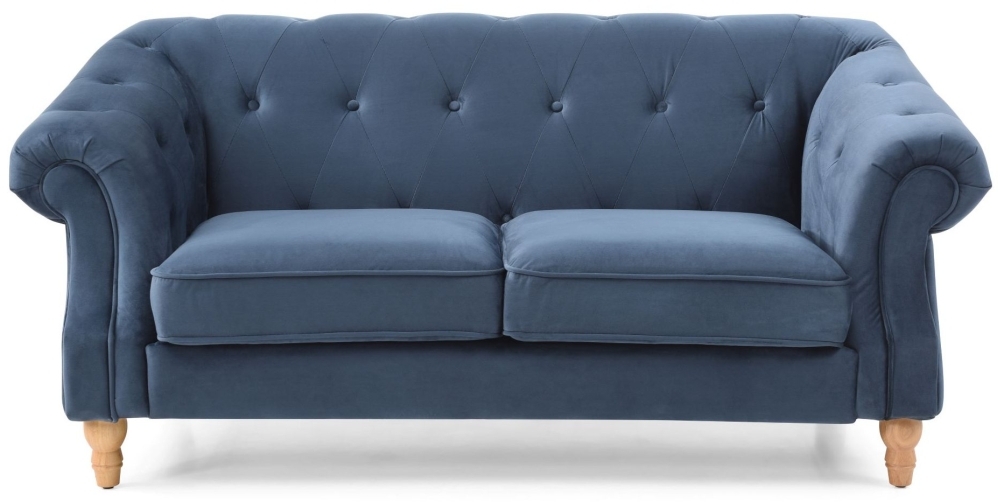 Product photograph of Celeste 3 Seater Chesterfield Sofa- Comes In Grey And Ink Velvet from Choice Furniture Superstore.