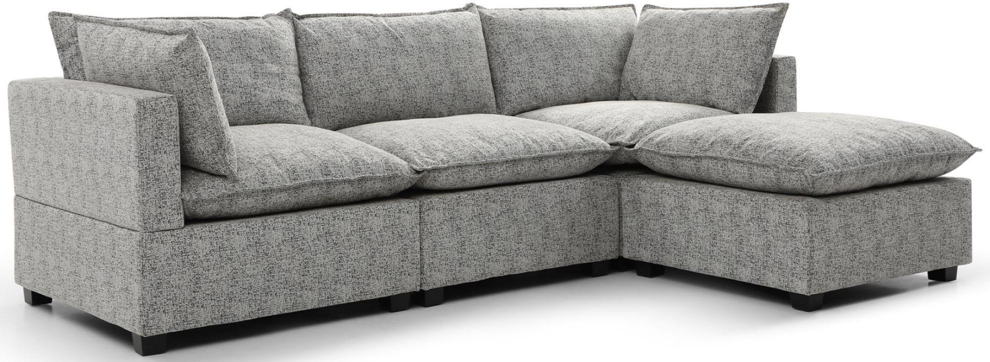 Product photograph of Moda Light Grey Boucle Fabric Corner Sofa from Choice Furniture Superstore.