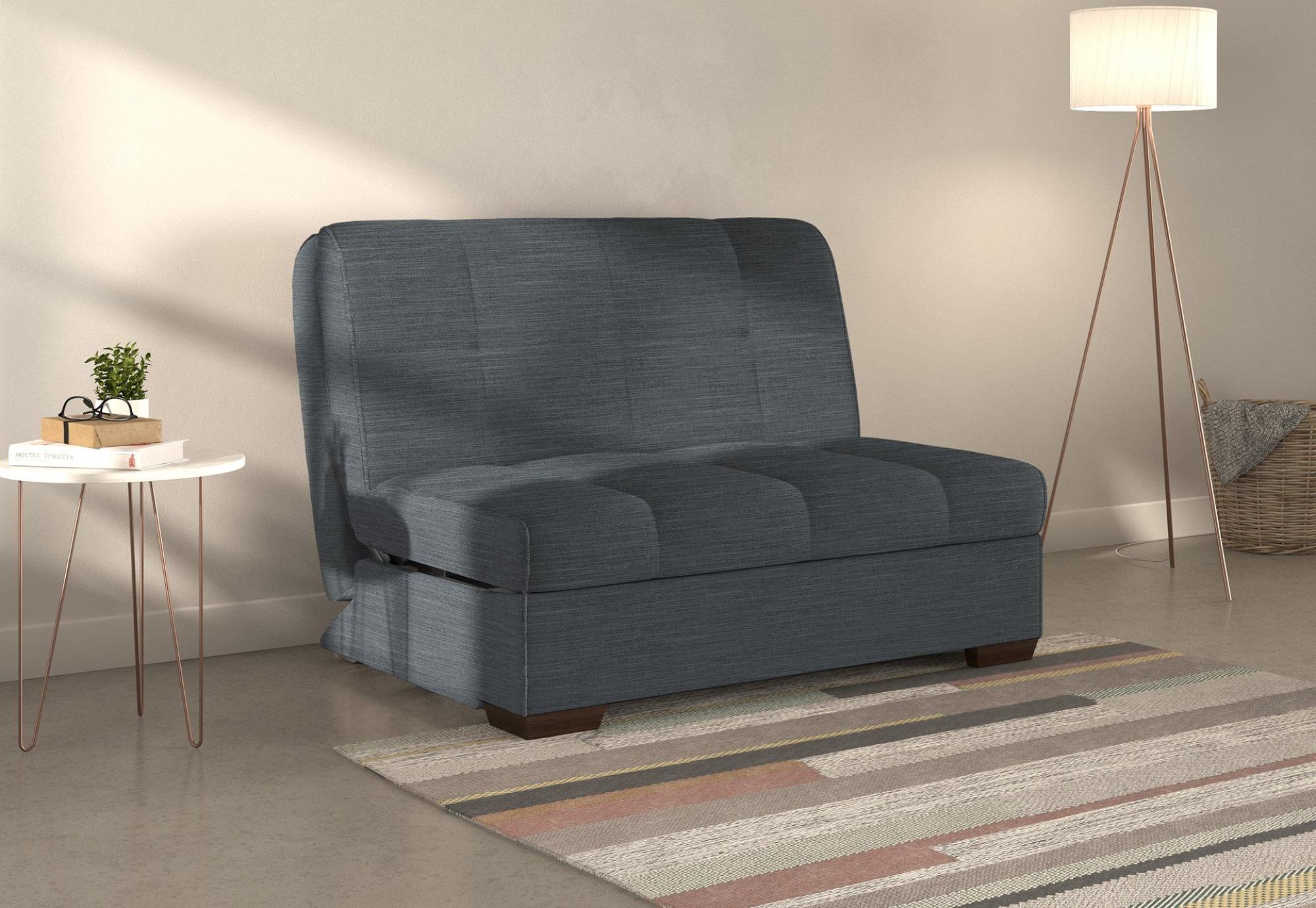 Product photograph of Harper Blue Dalton Stone 2 Seater Fabric Pull Out Sofa Bed from Choice Furniture Superstore.