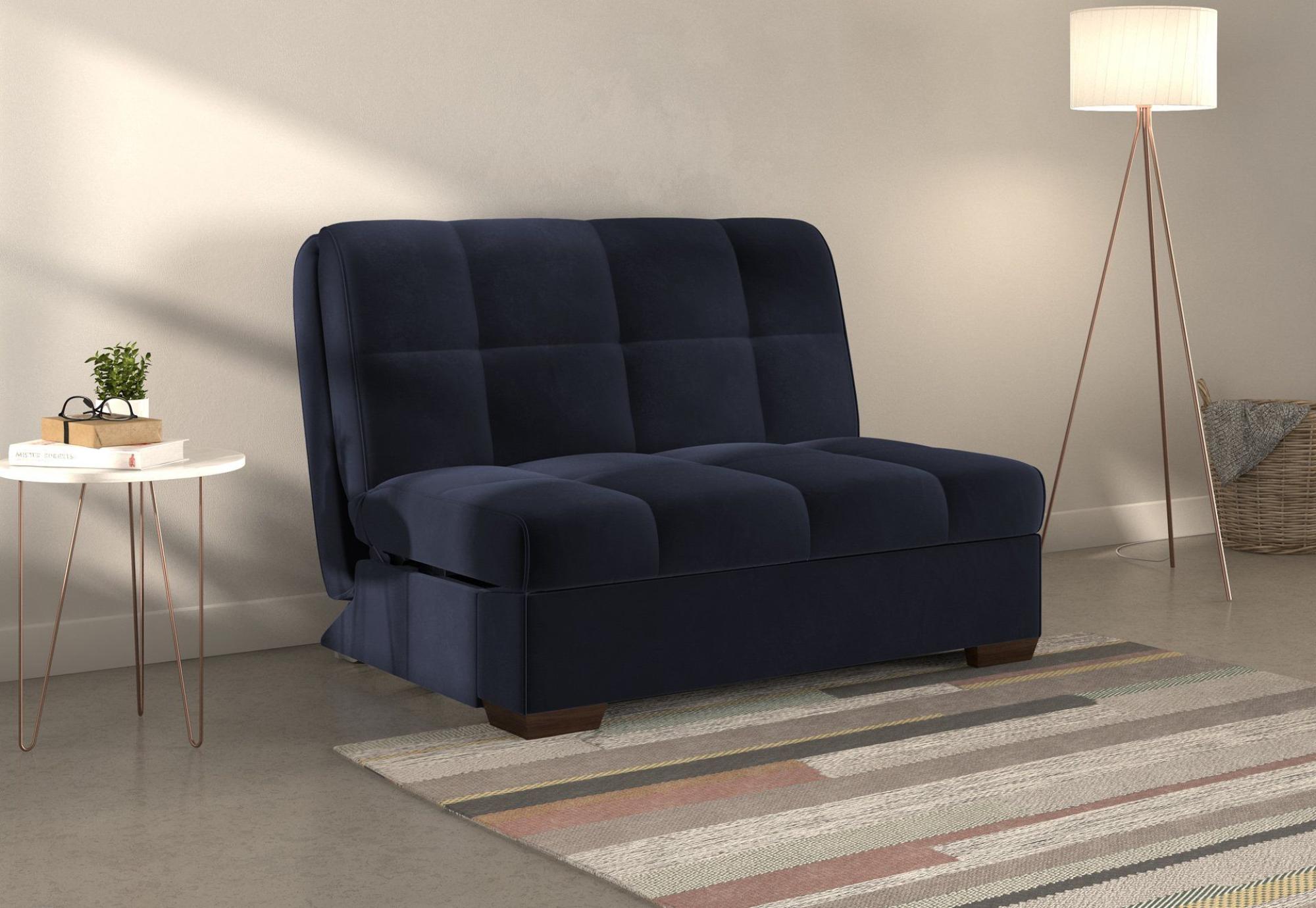Product photograph of Harper Blue Sunningdale Midnight 2 Seater Fabric Pull Out Sofa Bed from Choice Furniture Superstore.