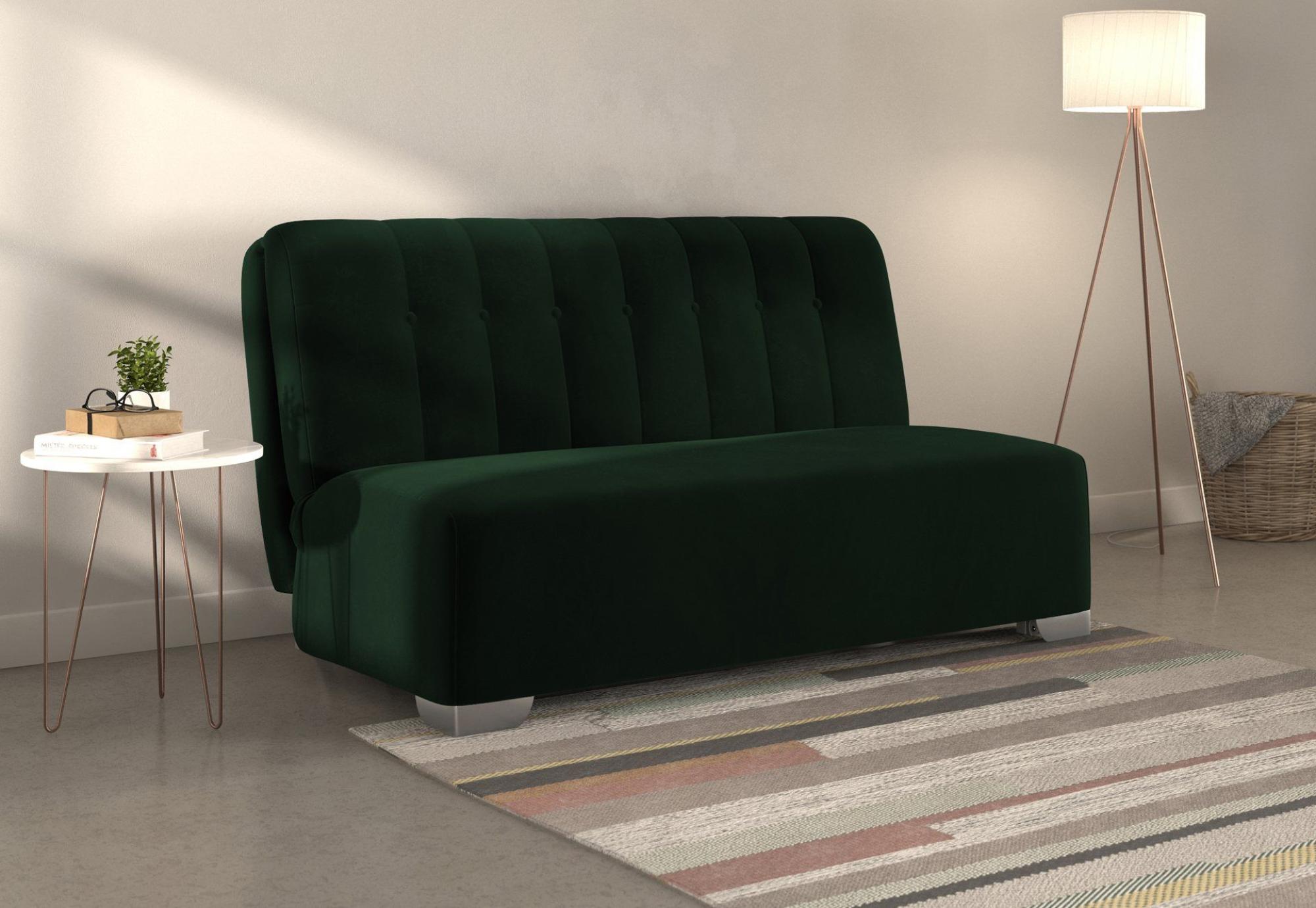 Product photograph of Jude Bottle Green Sunningdale 2 Seater Fabric Pull Out Sofa Bed from Choice Furniture Superstore.