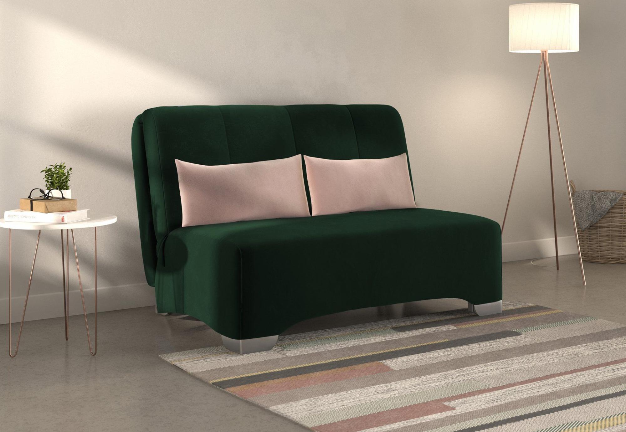 Product photograph of Orla Bottle Green Sunningdale 2 Seater Fabric Pull Out Sofa Bed from Choice Furniture Superstore.