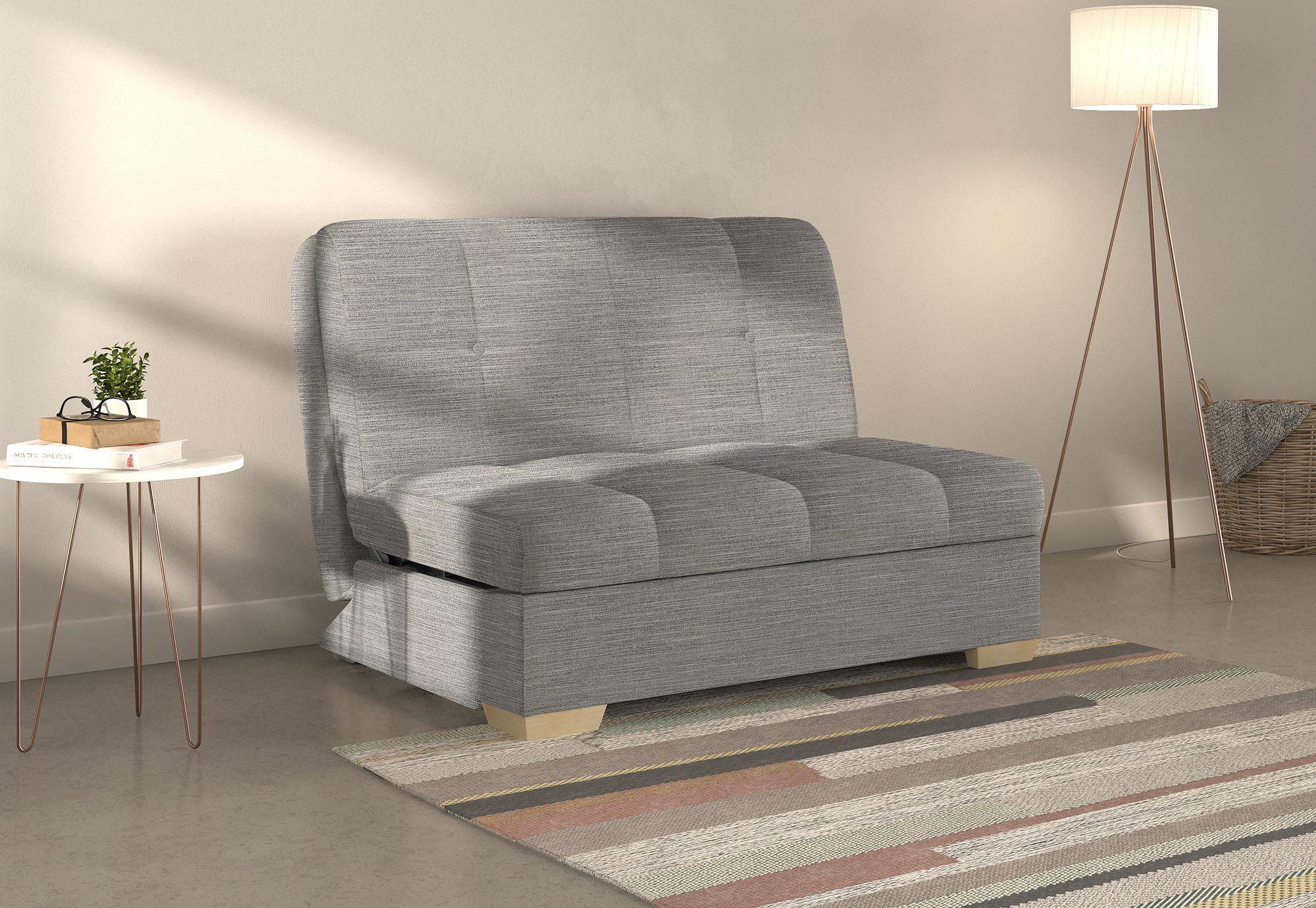 Product photograph of Portman Grey Dalton Steel 2 Seater Fabric Pull Out Sofa Bed from Choice Furniture Superstore.