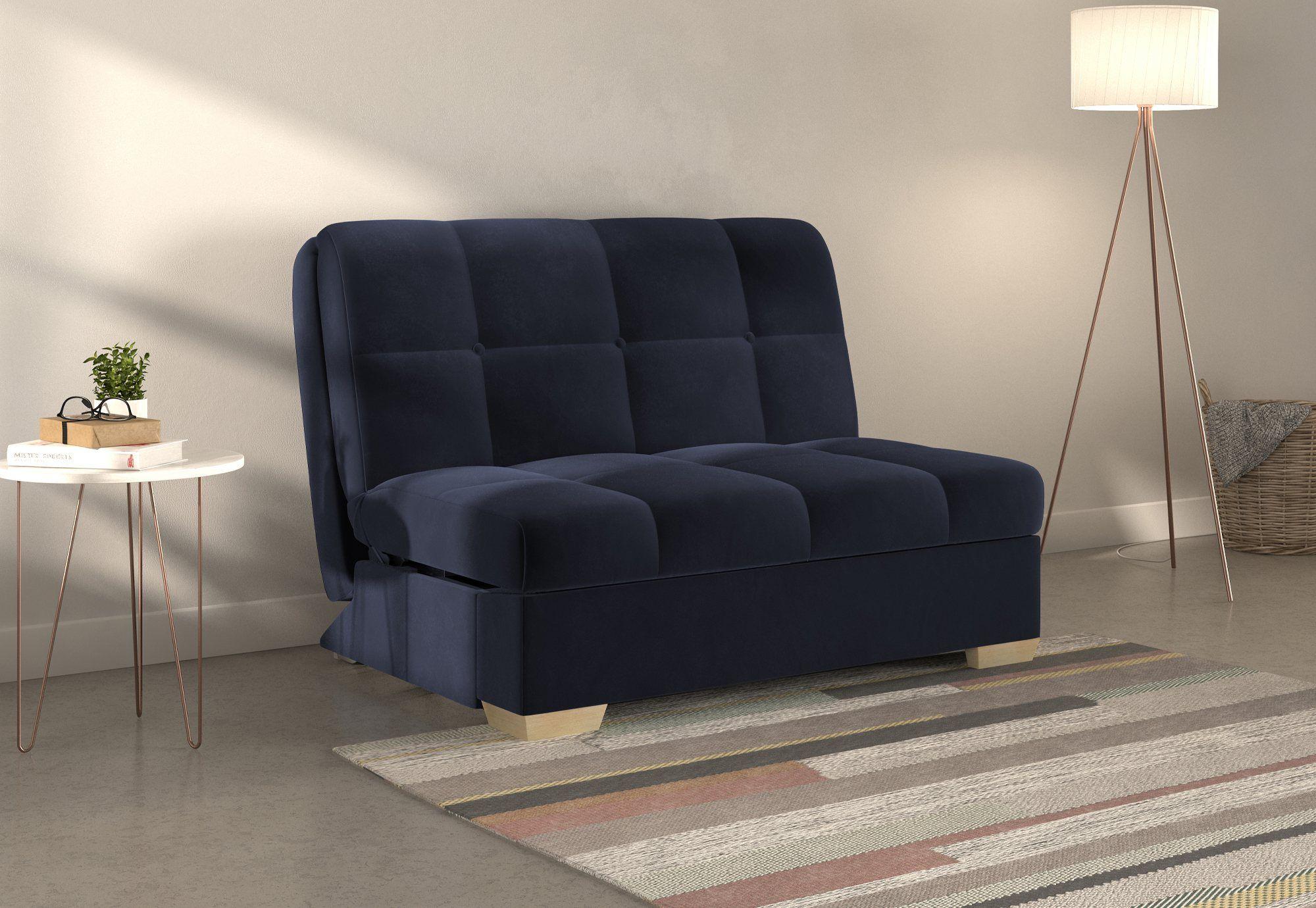 Product photograph of Portman Blue Sunningdale Midnight 2 Seater Fabric Pull Out Sofa Bed from Choice Furniture Superstore.