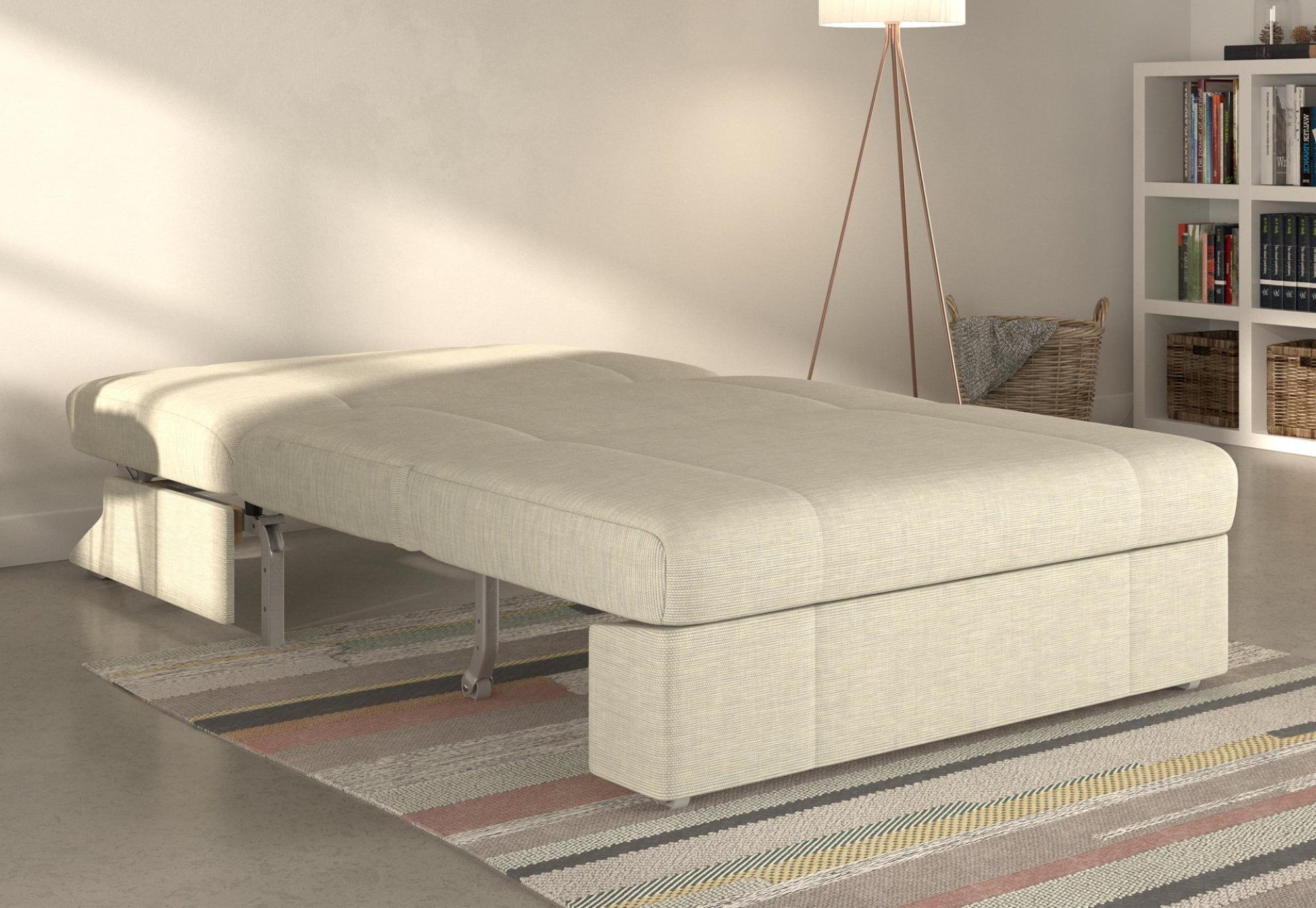 Product photograph of Redford Cream Piero Spring 2 Seater Fabric Pull Out Sofa Bed from Choice Furniture Superstore.