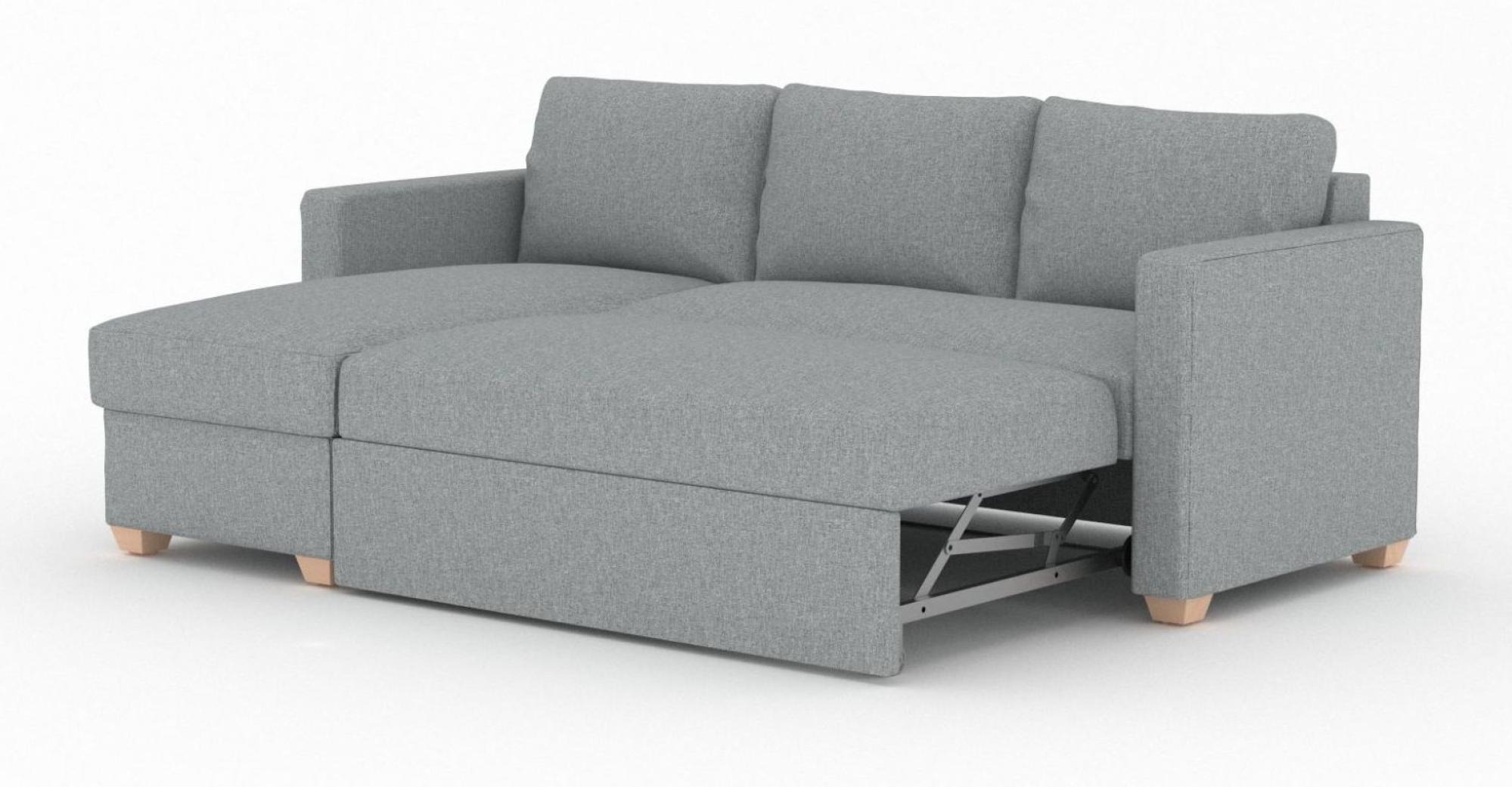 Product photograph of Oscar Carina Ash Fabric Corner Sofa Bed from Choice Furniture Superstore.