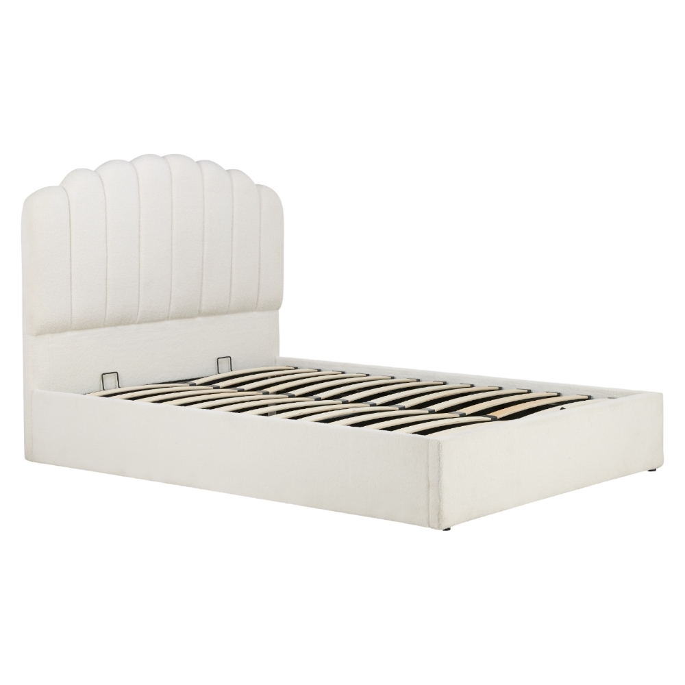 Product photograph of Monaco White Fabric Ottoman Bed from Choice Furniture Superstore.