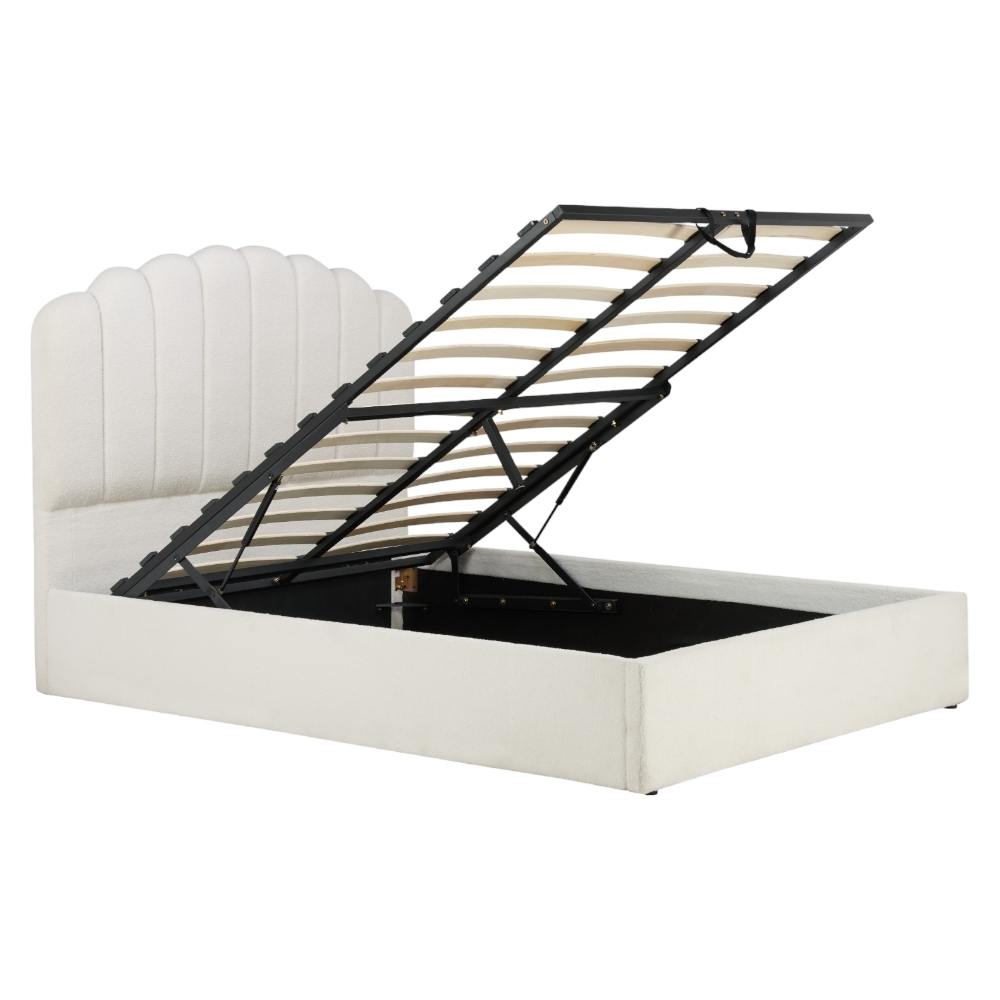Product photograph of Monaco White Fabric Ottoman Bed from Choice Furniture Superstore.