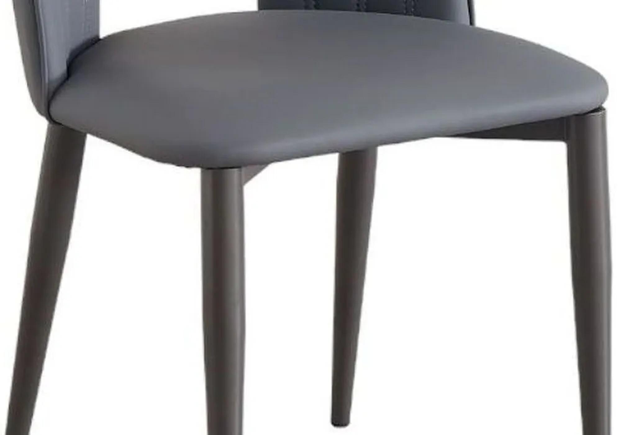 Product photograph of Echo Dark Grey Leather Dining Chair With Black Legs from Choice Furniture Superstore.