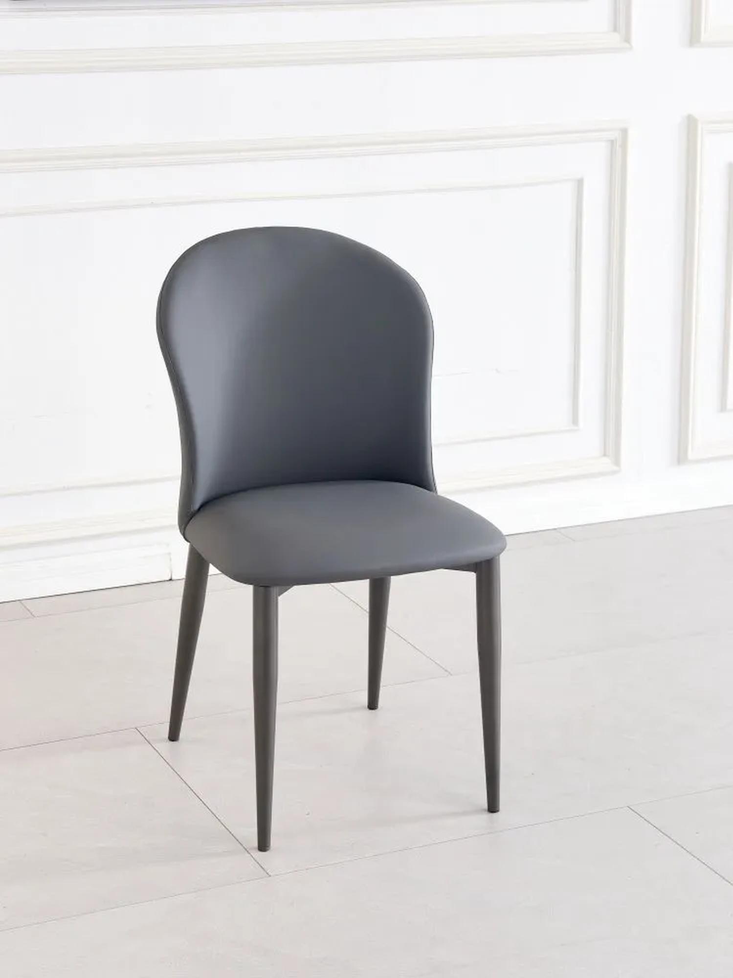 Product photograph of Nancy Dark Grey Faux Leather High Back Dining Chair With Bronze Legs from Choice Furniture Superstore.