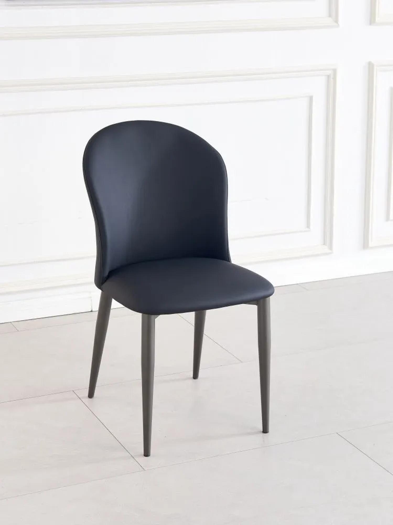 Product photograph of Nancy Black Faux Leather High Back Dining Chair With Bronze Legs from Choice Furniture Superstore.
