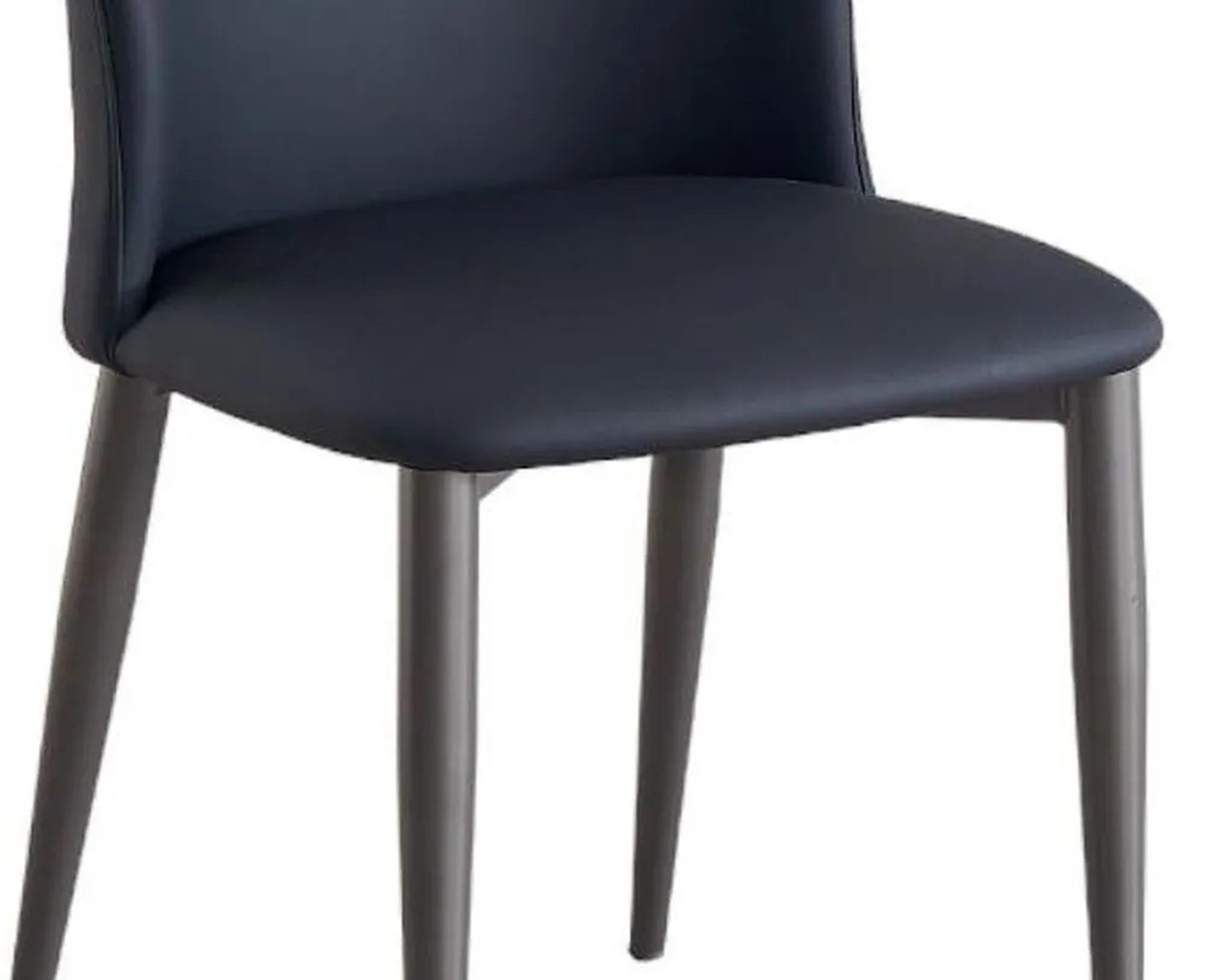 Product photograph of Nancy Black Faux Leather High Back Dining Chair With Bronze Legs from Choice Furniture Superstore.
