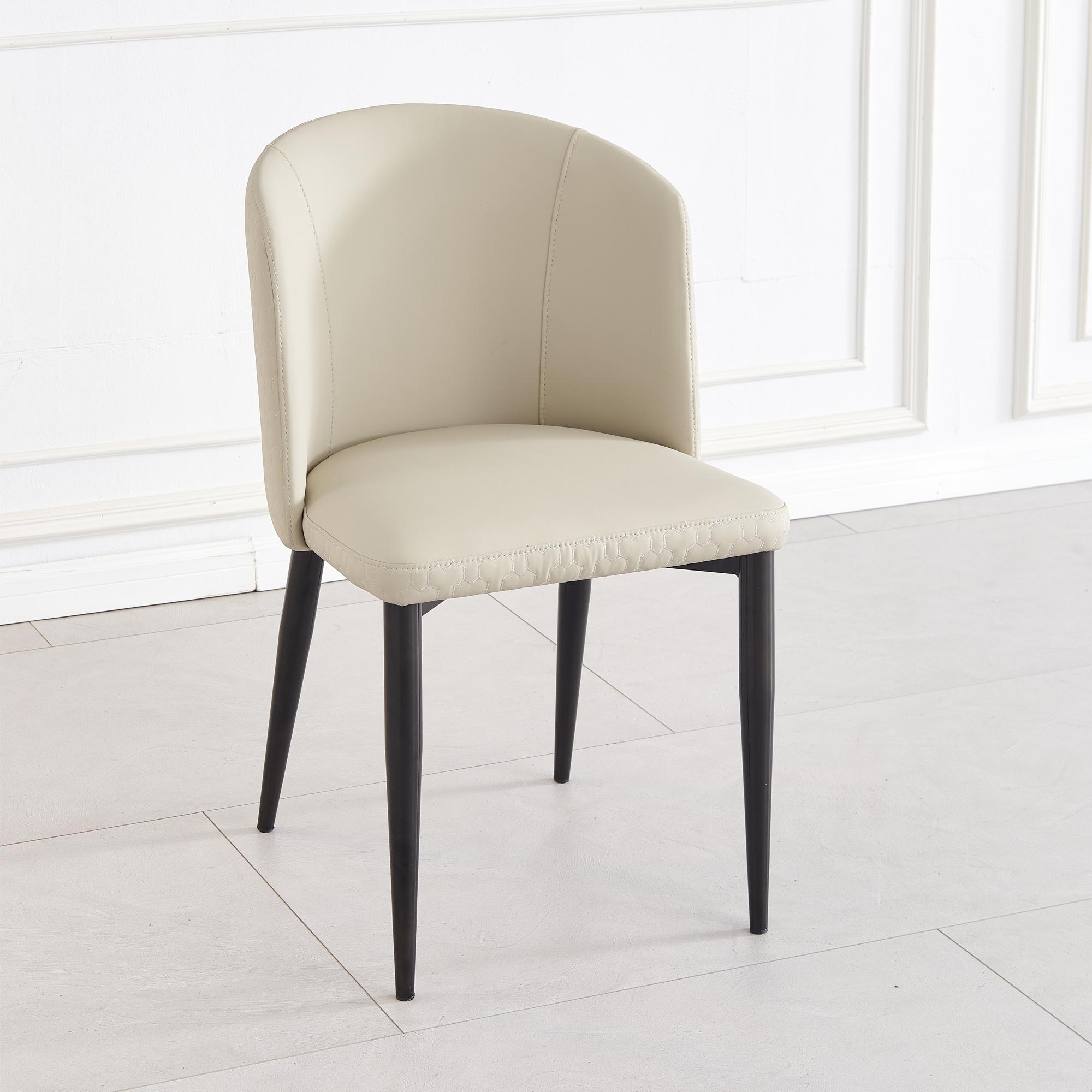 Product photograph of Deco Cream Leather Dining Chair With Black Legs from Choice Furniture Superstore.