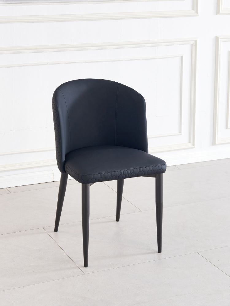 Product photograph of Deco Black Faux Leather High Back Dining Chair With Black Legs from Choice Furniture Superstore.