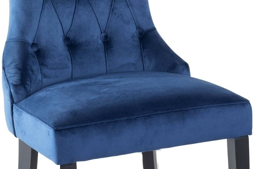 Product photograph of Set Of 6 Courtney Blue Velvet Fabric Large High Back Dining Chair With Black Legs from Choice Furniture Superstore.