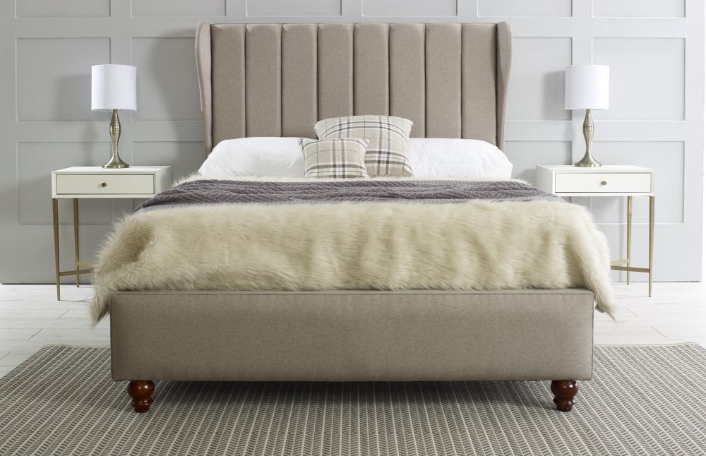 Product photograph of Hyder Lexi Beige Fabric Bed from Choice Furniture Superstore.