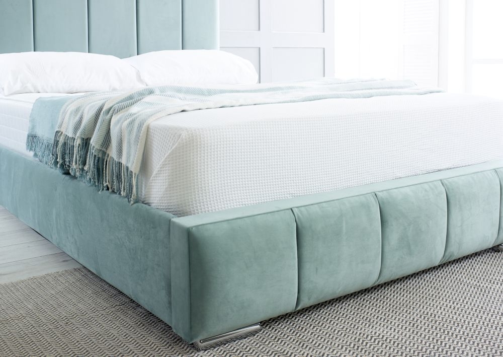 Product photograph of Hyder Polly Green Fabric Bed from Choice Furniture Superstore.