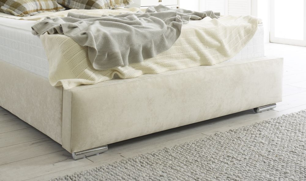 Product photograph of Hyder Lola Cream Fabric Bed from Choice Furniture Superstore.