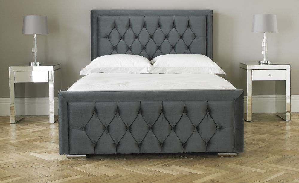 Product photograph of Hyder Sandringham Grey Fabric Bed from Choice Furniture Superstore.