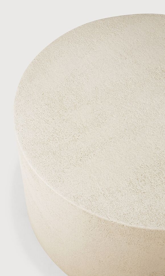 Ethnicraft Elements Microcement Off White Round Coffee Table 80cm