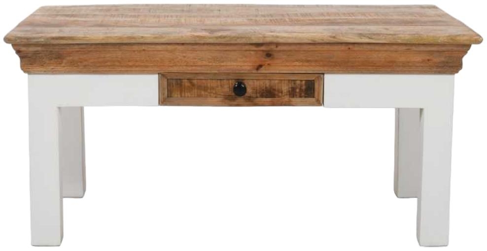 Product photograph of Coastal White And Wood Storage Coffee Table from Choice Furniture Superstore.