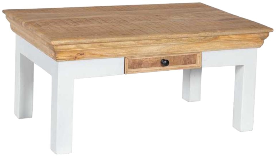 Product photograph of Coastal White And Wood Storage Coffee Table from Choice Furniture Superstore.