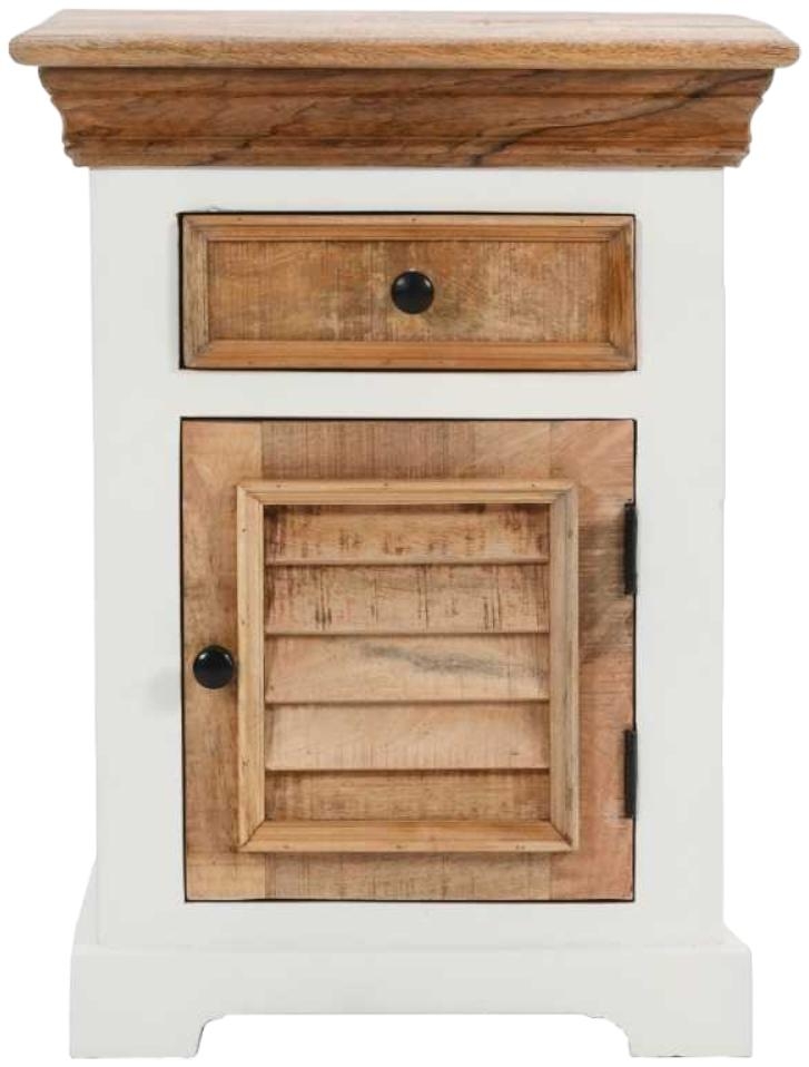 Product photograph of Alfie Brown Mango Wood 1 Drawer Bedside Cabinet from Choice Furniture Superstore.