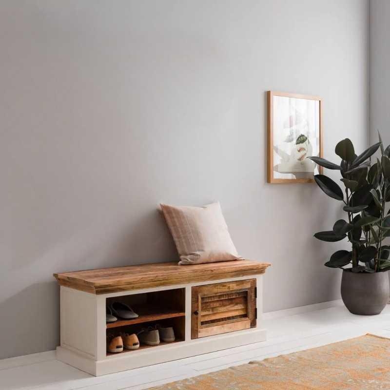 Product photograph of Alfie Brown Mango Wood Shoe Rack from Choice Furniture Superstore.