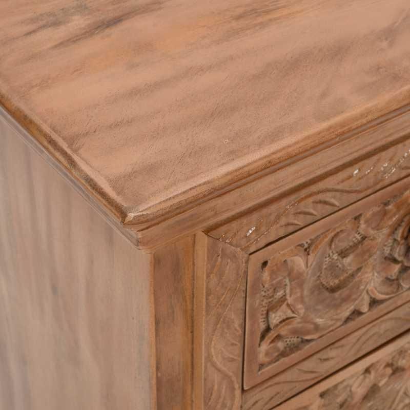 Product photograph of Artwork Brown Mango Wood Bedside Table from Choice Furniture Superstore.