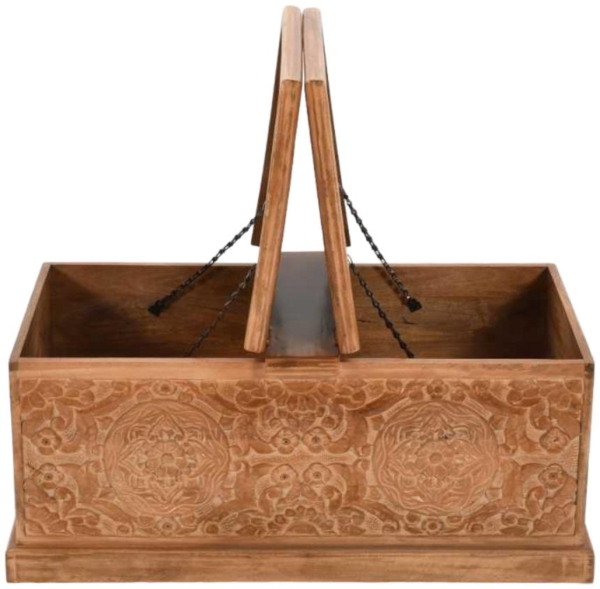 Product photograph of Carved Mango Wood Trunk Box Coffee Table from Choice Furniture Superstore.